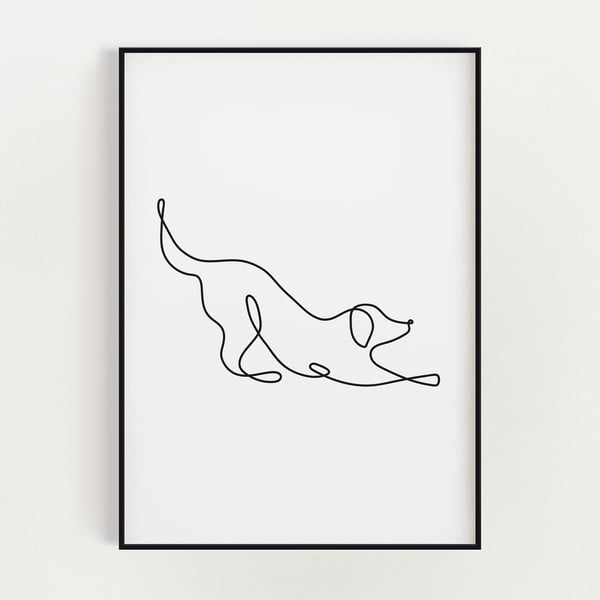 LINE ART DRAWING, Dog Art Prints, Dog Line Art, Gift for Dog Lover, Wall Art
