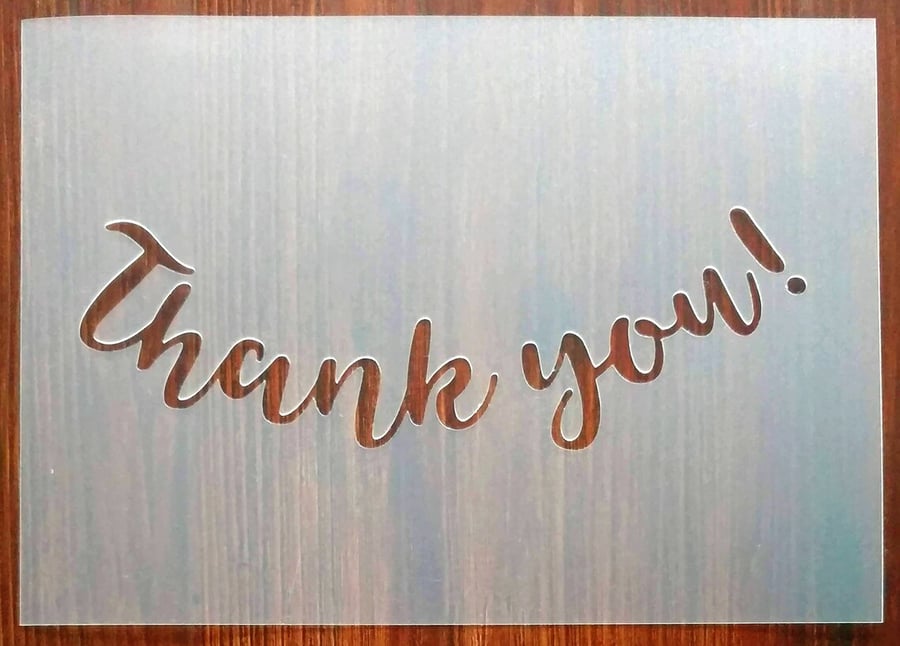 Thank you! A5 Stencil Reusable PP Sheet for Arts & Crafts, DIY (curved)