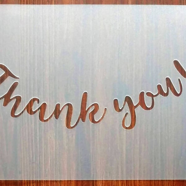Thank you! A5 Stencil Reusable PP Sheet for Arts & Crafts, DIY (curved)