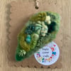 Needle felted leaf brooch lichen inspired pin
