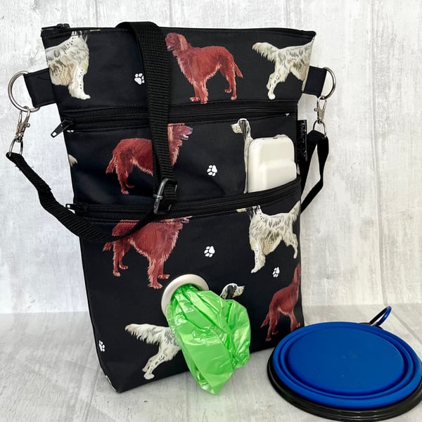 Dog walking bag, cross body bags, setters 