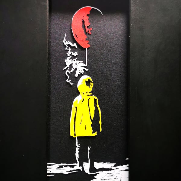 We All Float Down Here - It themed papercut with decorated mount
