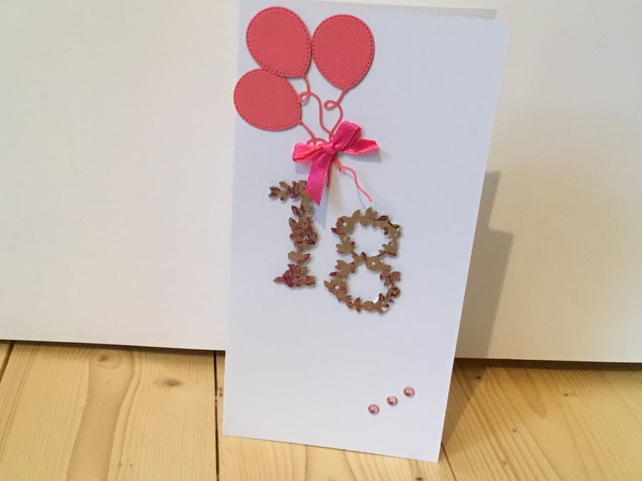 'Flower' 18th Birthday card. CC088
