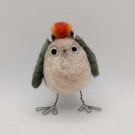 Fire Startuh  - needle felted firecrest  by Mish Mash Mosh