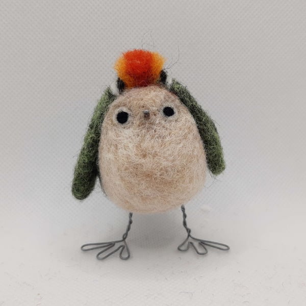 Fire Startuh  - needle felted firecrest  by Mish Mash Mosh