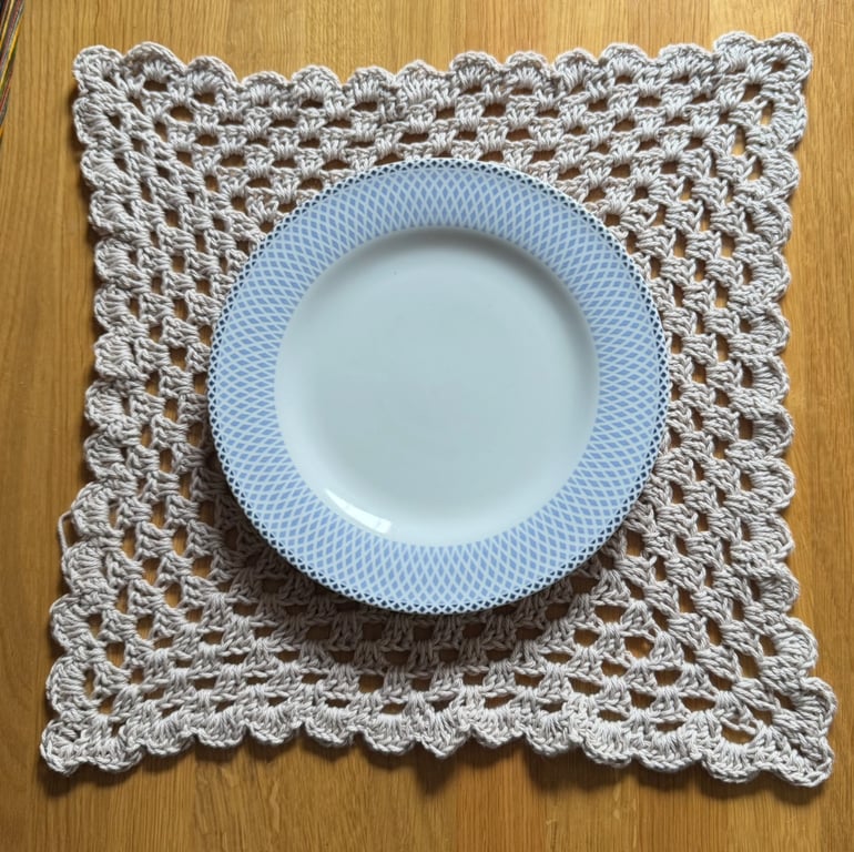 Tea Stain Granny Square Placemat