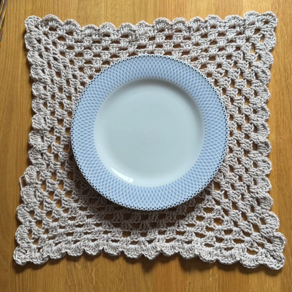 Tea Stain Granny Square Placemat