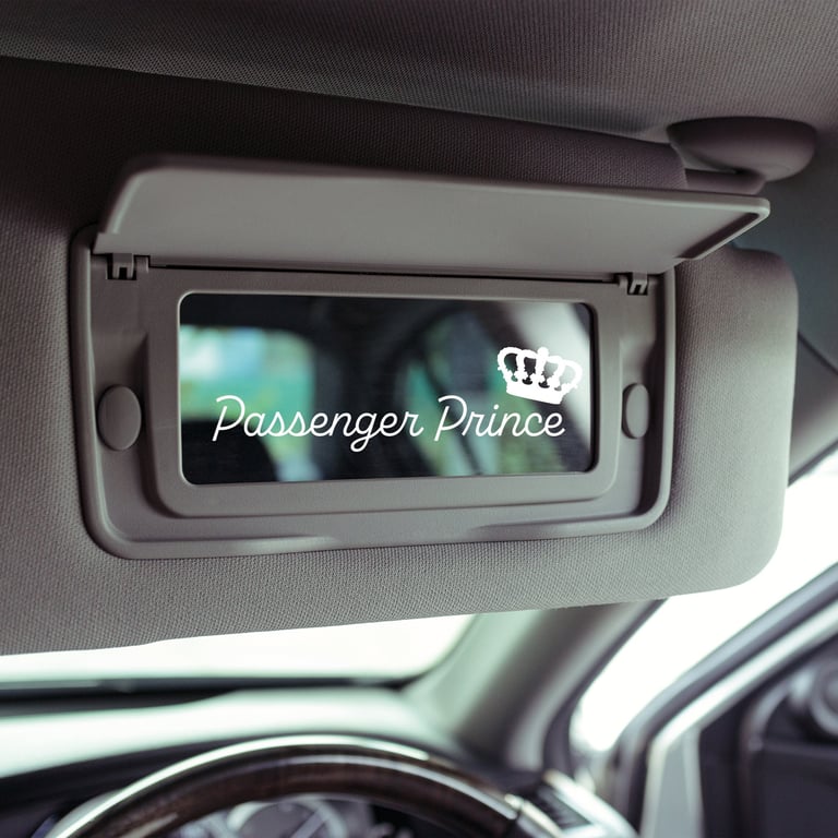 Passenger Prince Car Mirror Decor Sun Visor Mirror crown - 13cm width