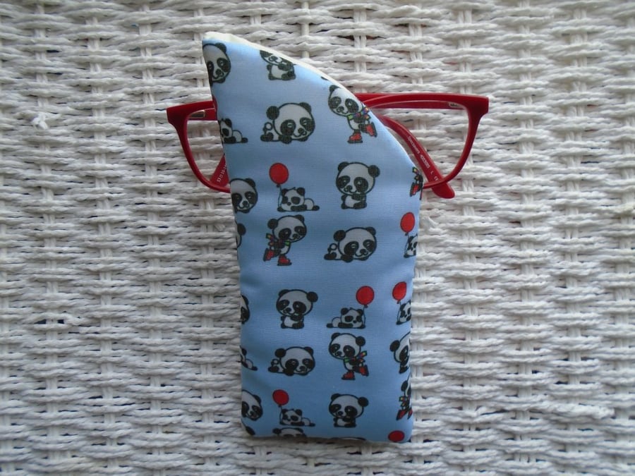 Fun Panda Glasses Case Lined & Padded 