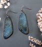Handmade speckled blue glaze ceramic clay earrings, ceramic jewellery, lapis laz - Image 9