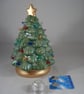 Green Ceramic Xmas Christmas Tree Tea Light Candle Holder Ornament Decoration. - Image 5