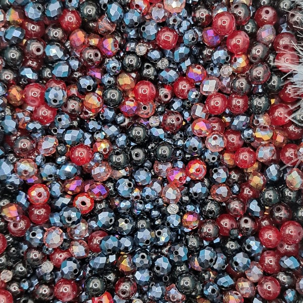 "Cherries and Berries" Glass Bead mix 50g