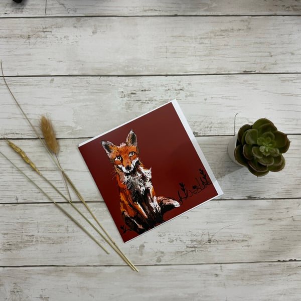 Fox Greetings Card Autumnal Woodland Creatures 