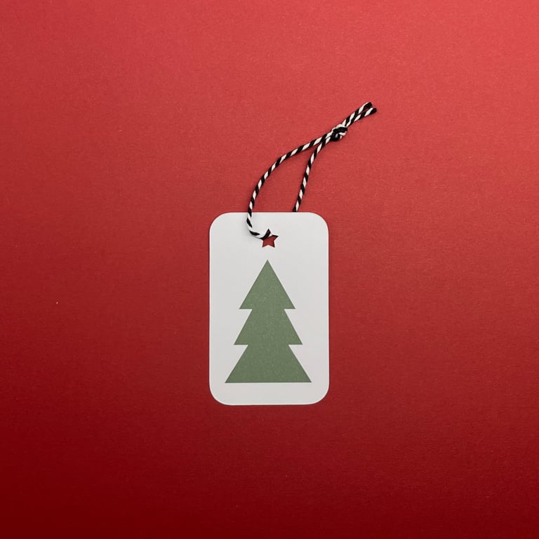 Pack of 5, Christmas Tree Gift Tags
