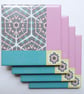 4 x Ice Cream Colour Geometric Ceramic Tile Coasters with Cork Backing - Image 1