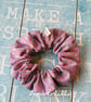 Scrunchie hair band in purples an red in cotton medium sized