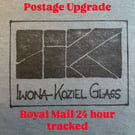 Royal Mail 24 hour tracked postage upgrade for items at Iwona Koziel Glass shop