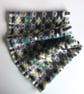 Handwoven Lambswool Cowl in Brown, Teal and Navy 8 - Image 3