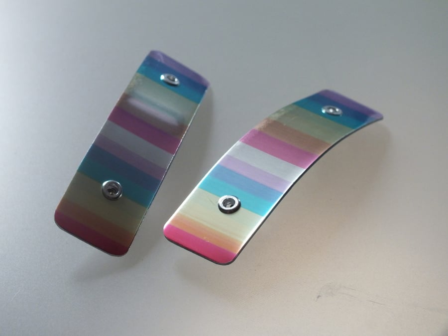 Pair of rainbow hair clips