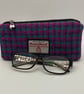 Harris Tweed Zipped Soft Glasses Case Handmade Scottish Wool Pouch
