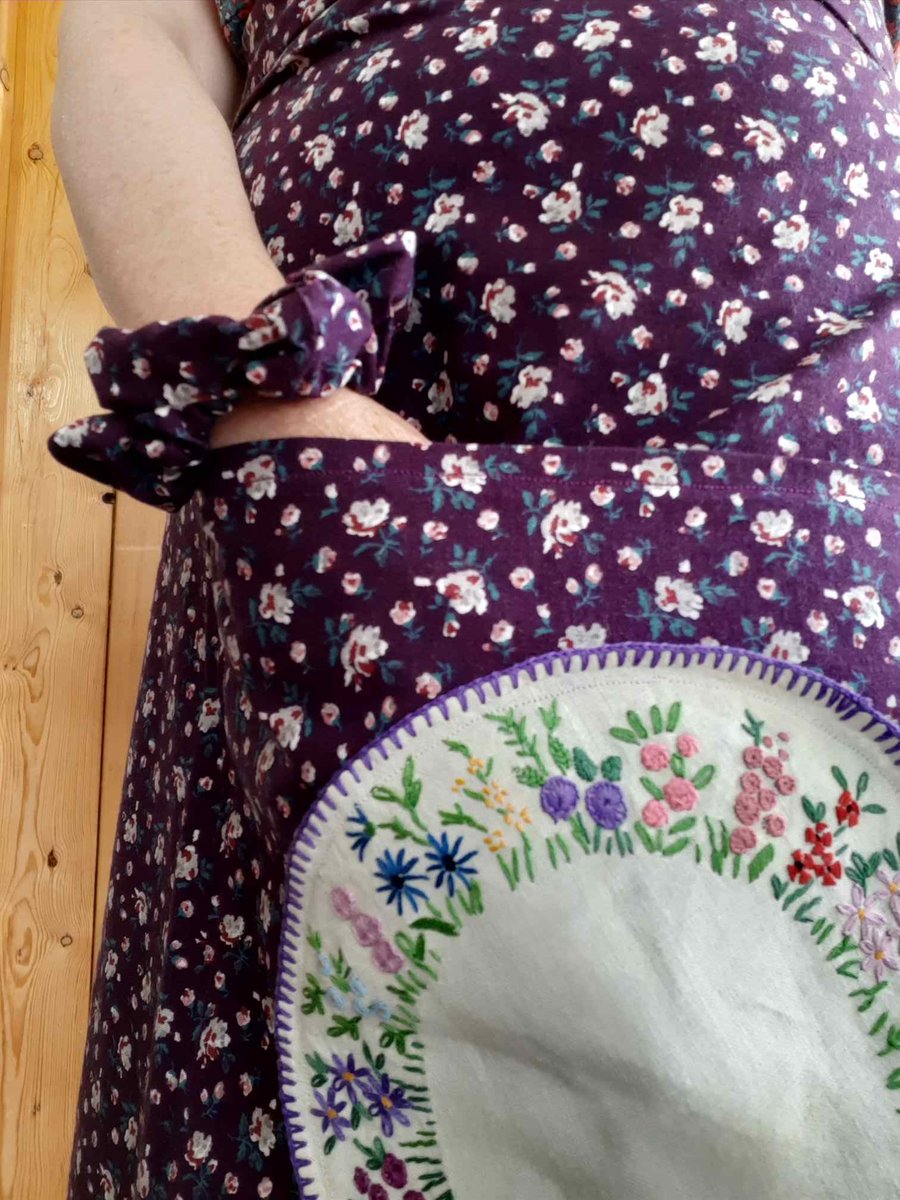 Pretty purple flower long skirt