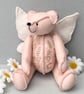 Fairy artist bear, hand embroidered one of a kind collectable teddy bear