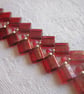 Red & Silver Tila Bead Bracelet - Image 3