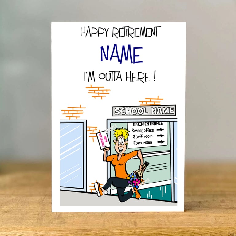 Personalised Teacher Retirement Card, mum, gran, daughter, sister, friend