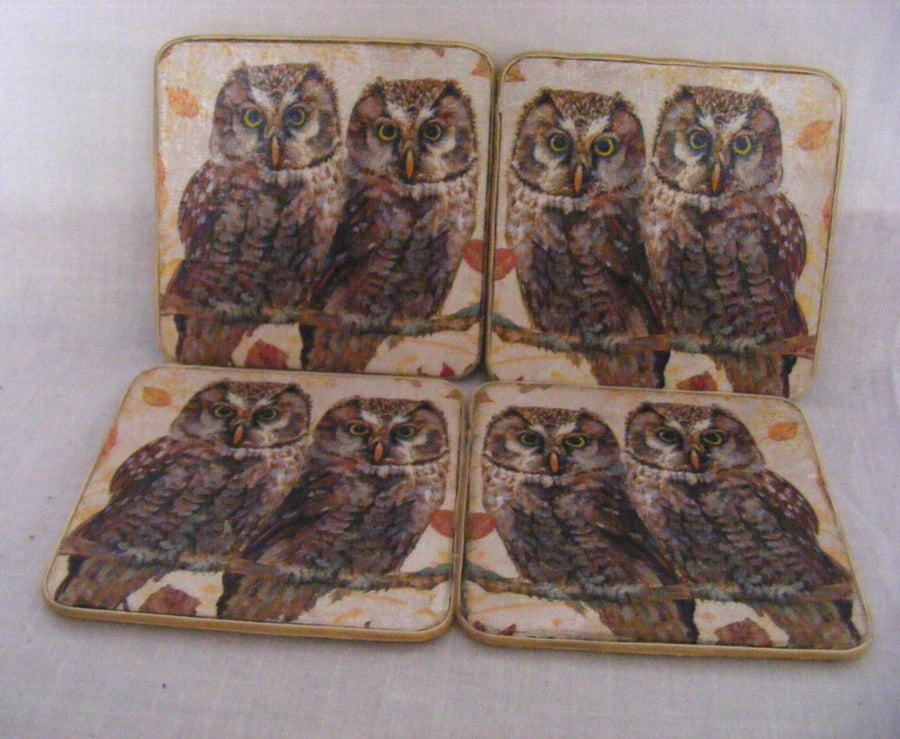 Set of 4 Owl Coasters.