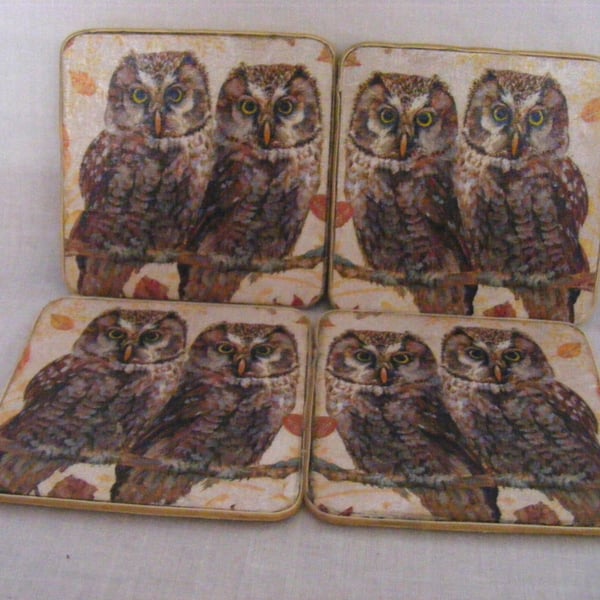 Set of 4 Owl Coasters.