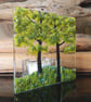 Handmade Fused Glass 'Spring Tree' T-Light Holder - Image 4