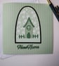 New Home - Green Gingham House on Knitted Effect Card base  - Image 8