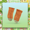 Reduced - Orange Striped Socks with Grey Welt