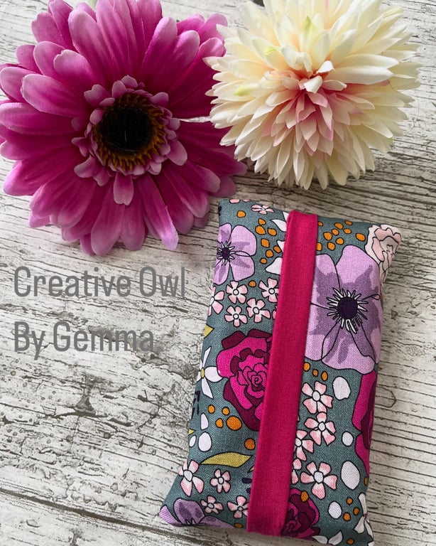 Fabric Pocket Tissue Holder - Travel Tissue Case - Reusable Tissue Pouch for Bag