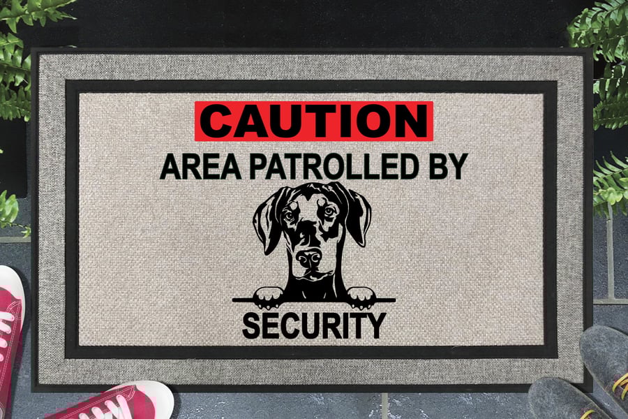 Doberman Security Door Mat - All Weather - Doberman Pinscher Welcome Mat