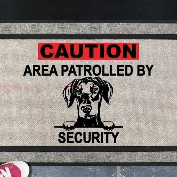 Doberman Security Door Mat - All Weather - Doberman Pinscher Welcome Mat