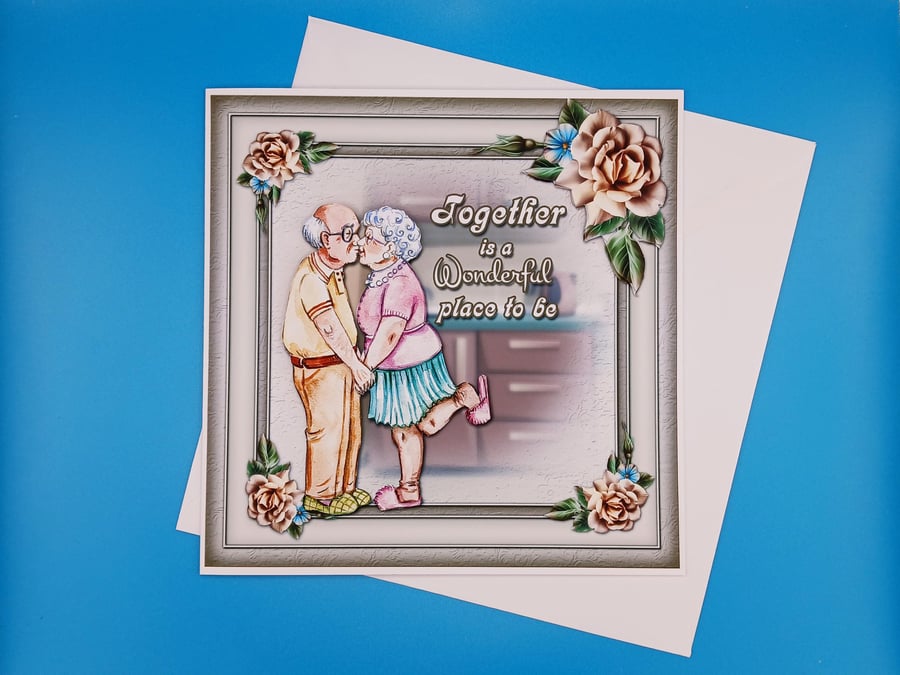 Funny Anniversary Card, Decoupage, Handmade 