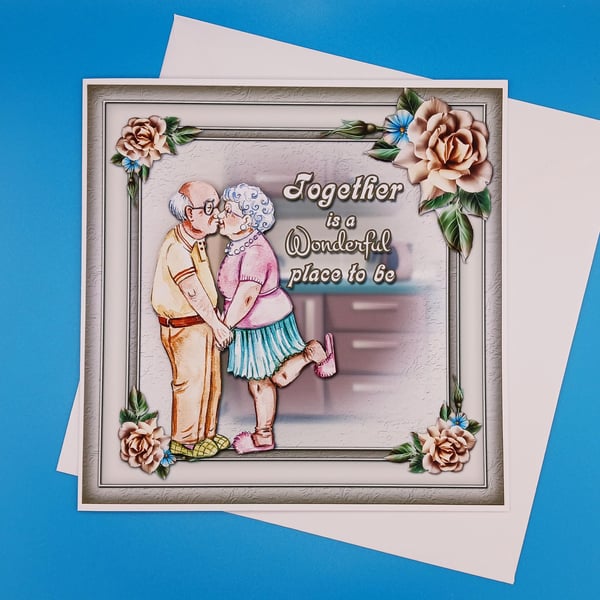 Funny Anniversary Card, Decoupage, Handmade 