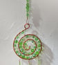 Beautiful copper and green suncatcher wire wrapped spiral handmade unique  - Image 3