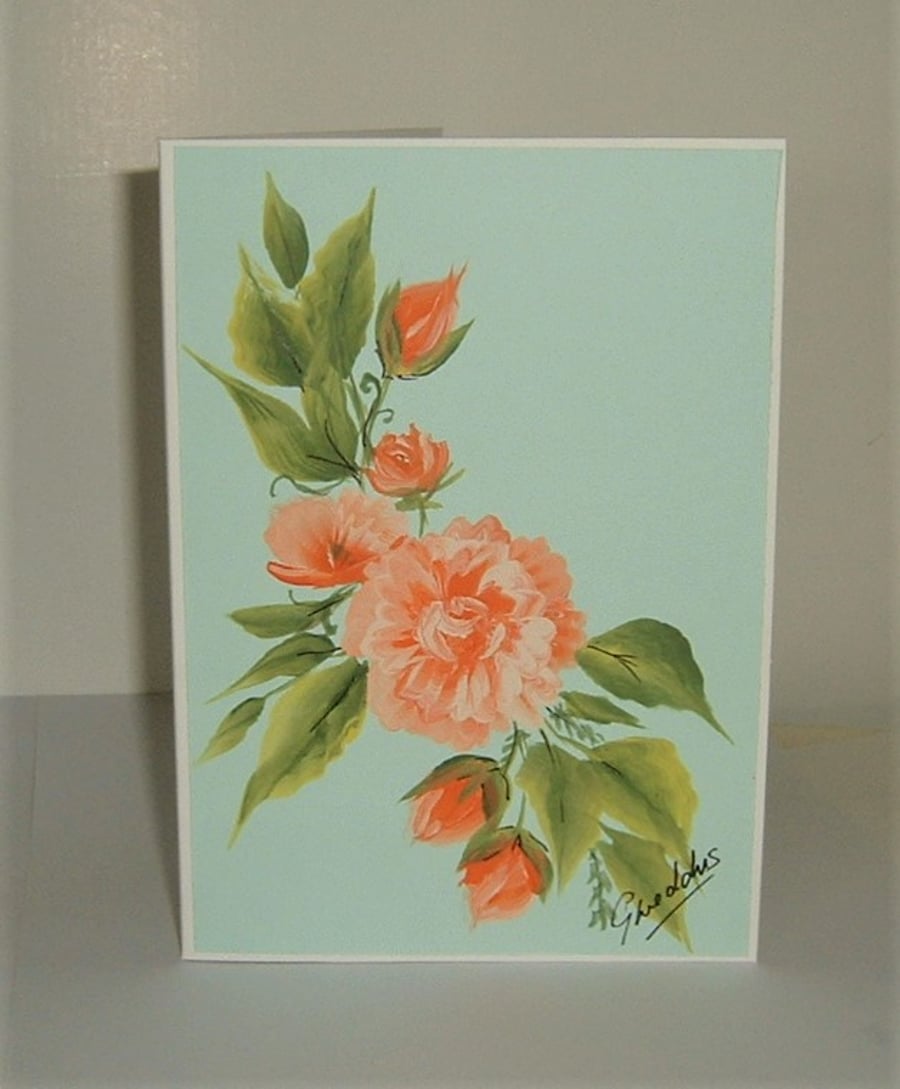 original hand painted greetings card ( ref F 248)