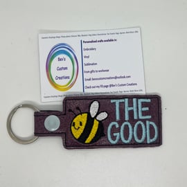 Embroidered Bee the Good keyring