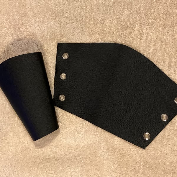 Small Pair of Black Coloured Leather Bracers - FREE SHIPPING