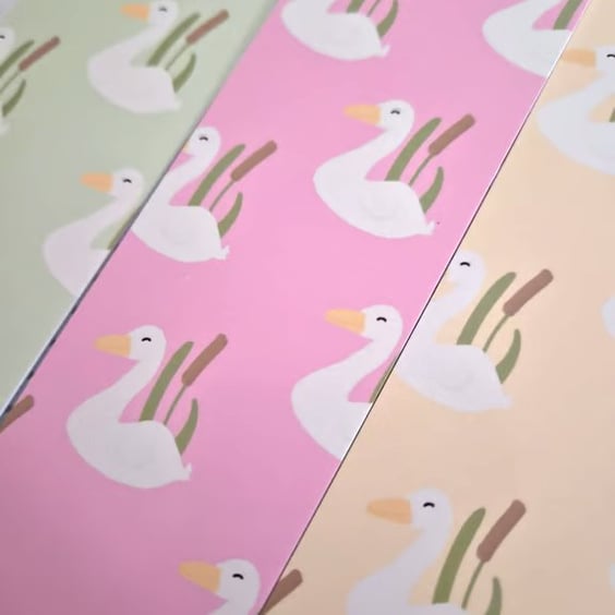 'Secluded Swan' Bookmark, doublesided