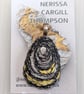 Embroidered Shell Pendant with Yellow detail - Image 5