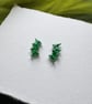 Green Glitter Acrylic Climber Stud Earrings