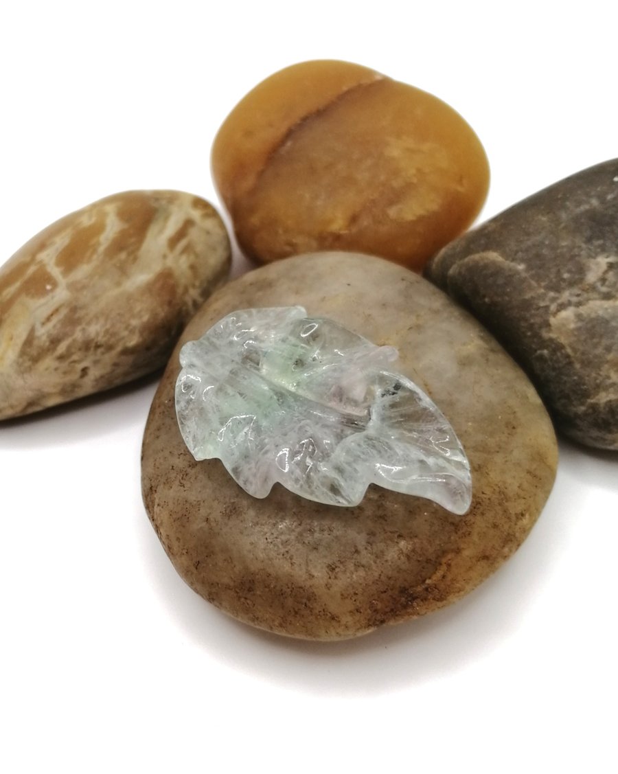 Fluorite Leaf Brooch