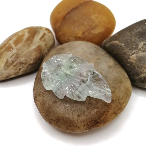 Fluorite Leaf Brooch