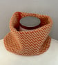Neck warmer unisex knitted soft merino lambswool light weight zigzag pattern - Image 1