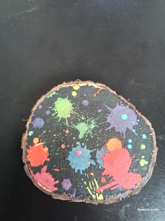 Woodslice decoupage coaster 
