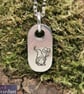 FLOWER GNOME Hand Stamped Pewter Necklace - Image 1